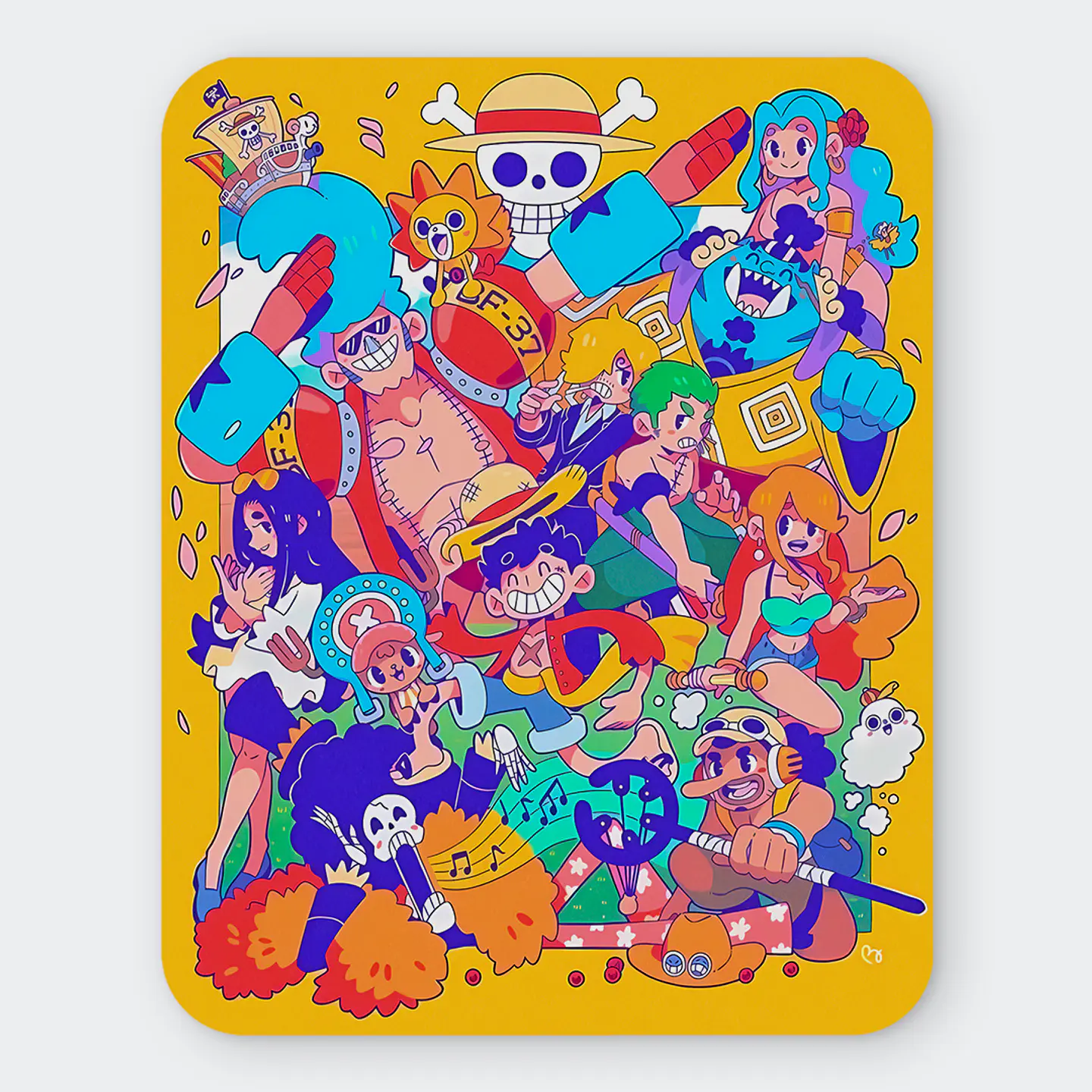 Mousepad 20x24 cm - Diseño One Piece Straw Hat Chibi Party 1