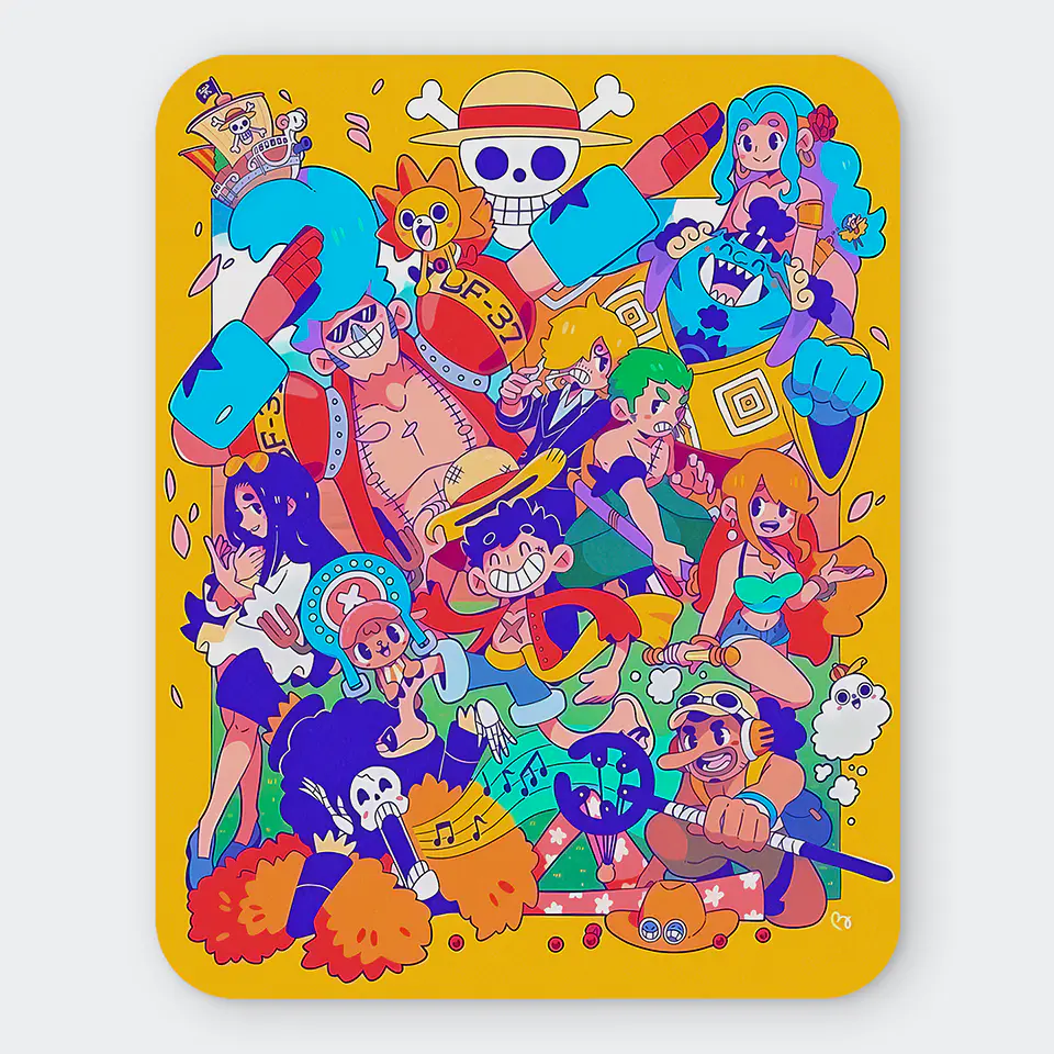 Mousepad 20x24 cm - Diseño One Piece Straw Hat Chibi Party 1