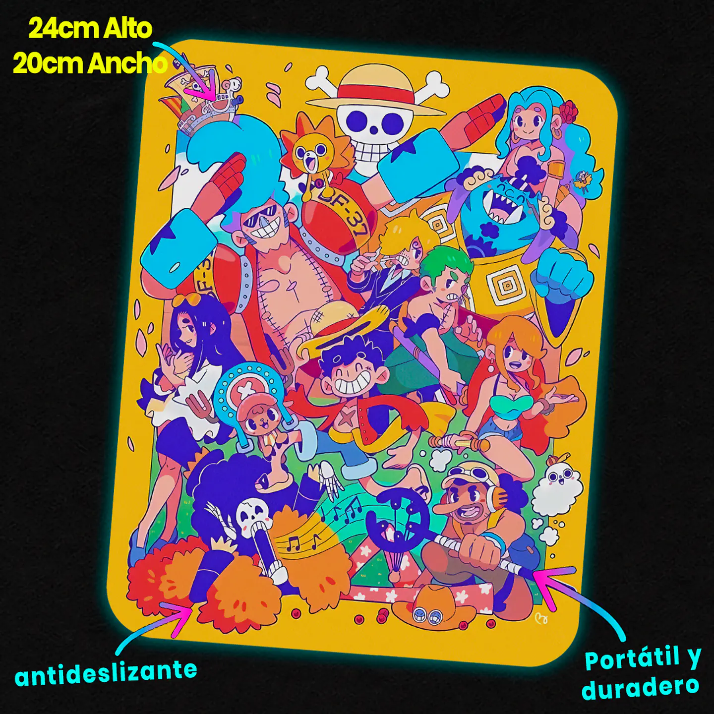 Mousepad 20x24 cm - Diseño One Piece Straw Hat Chibi Party 2