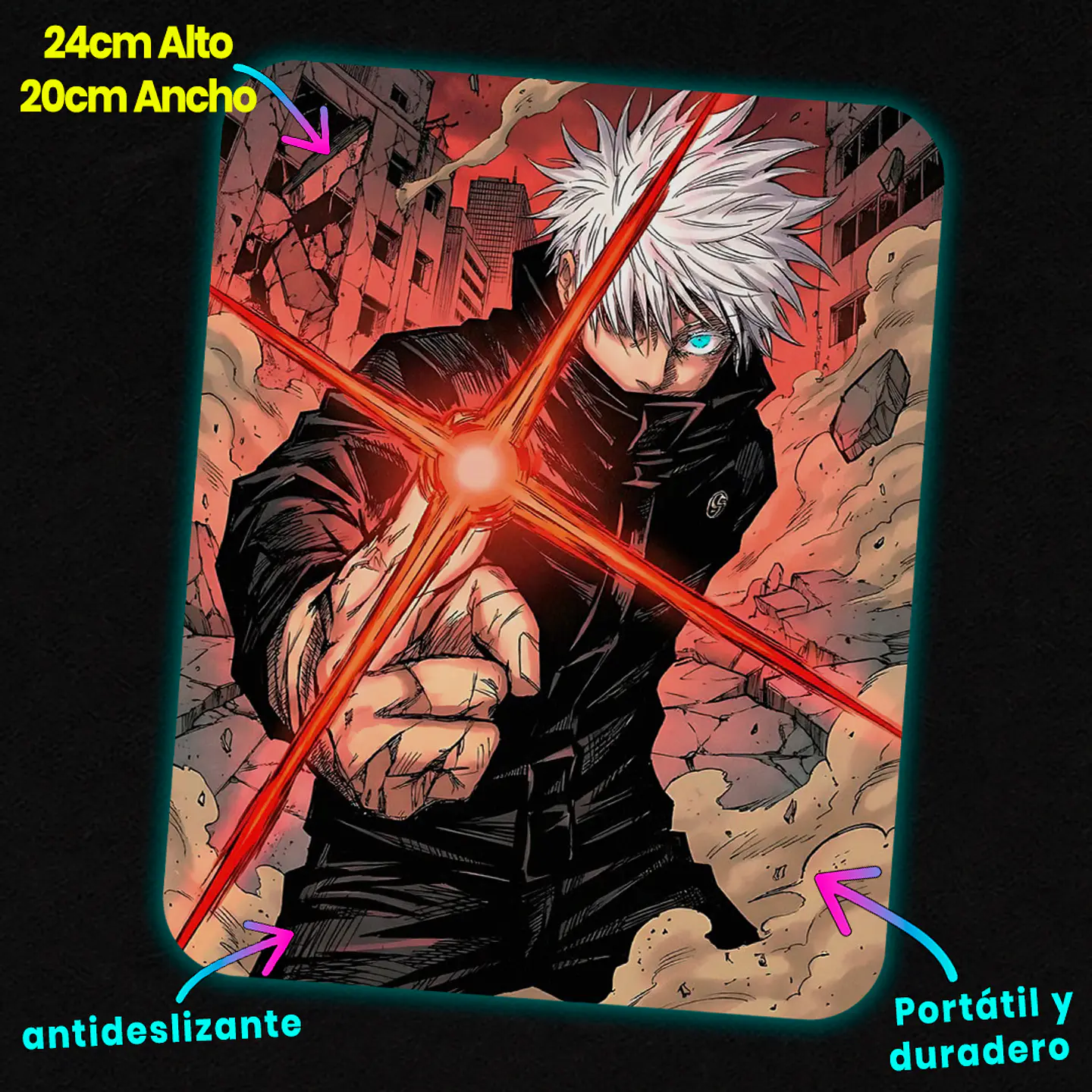 Mousepad 20x24 cm - Diseño Gojo Satoru Unlimited Hollow 2