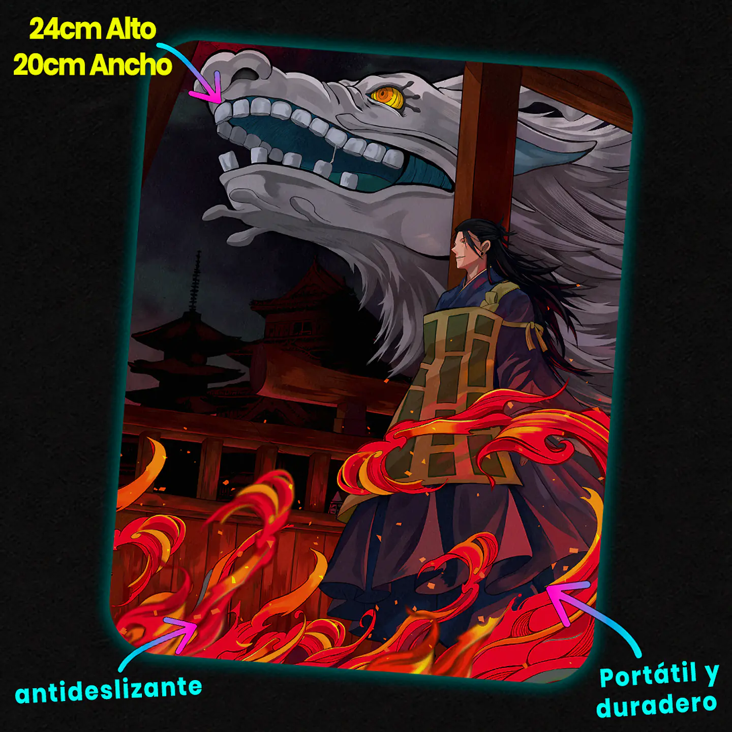 Mousepad 20x24 cm - Diseño Suguru Geto Temple of Curses 2