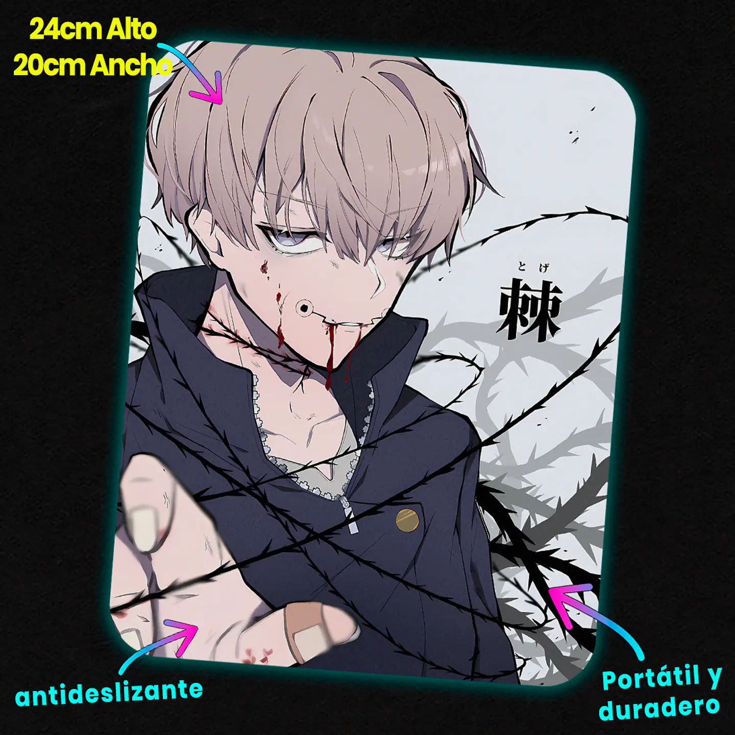 Mousepad 20x24 cm - Diseño Toji Fushiguro Sorcerer Killer Strike 2