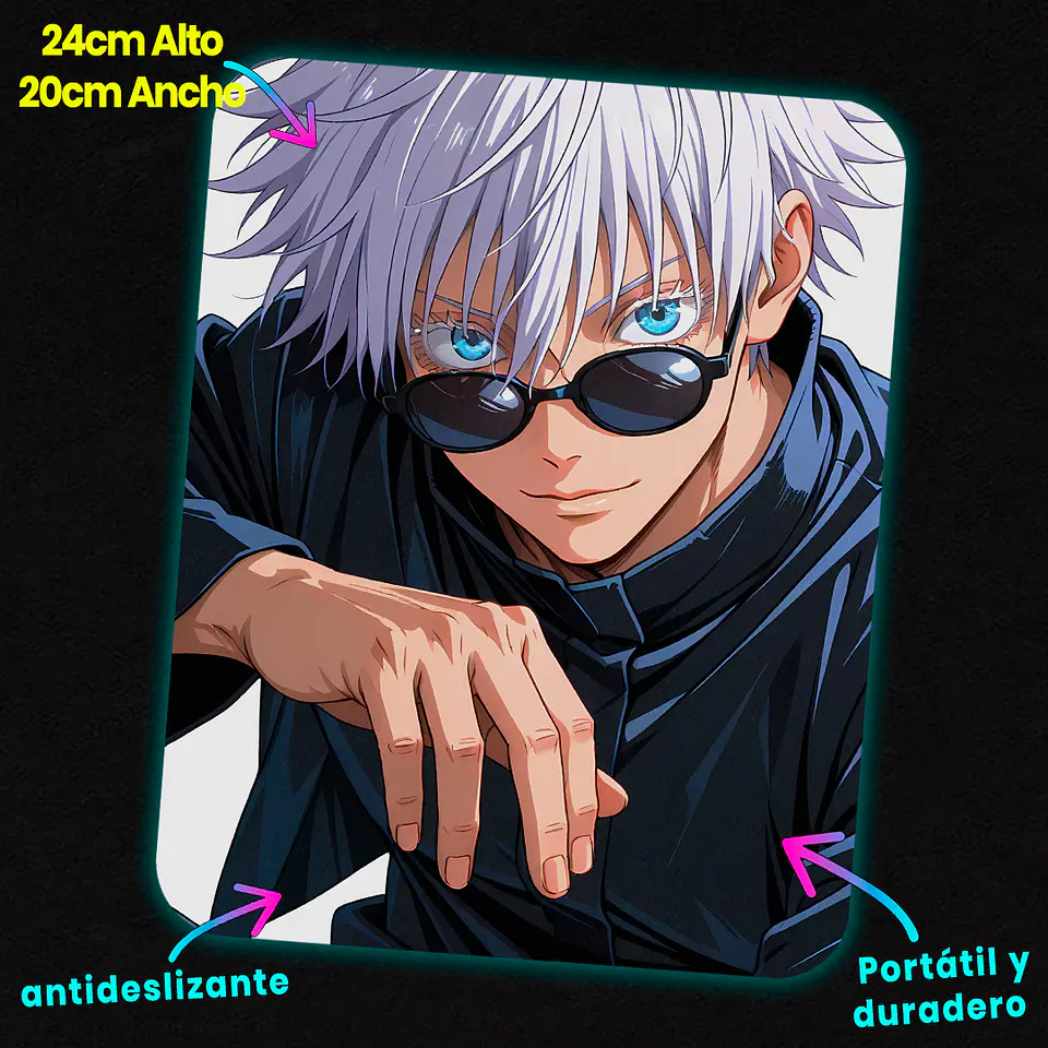 Mousepad 20x24 cm - Diseño Satoru Gojo Limitless Focus 2