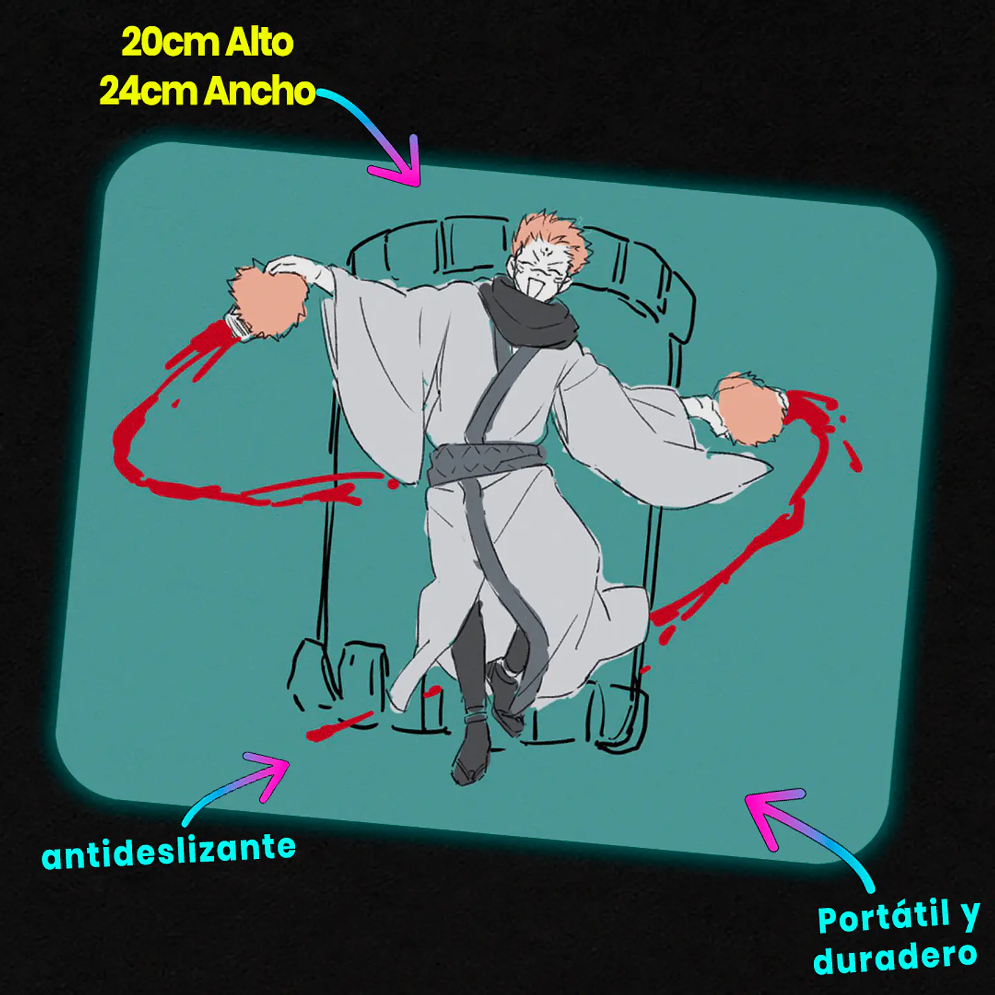 Mousepad 20x24 cm - Diseño Ryomen Sukuna Bloody Cheerleader 2