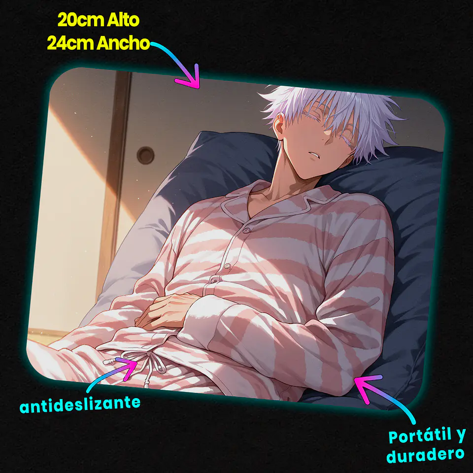 Mousepad 20x24 cm - Diseño Satoru Gojo Sunlight Serenity Nap 2