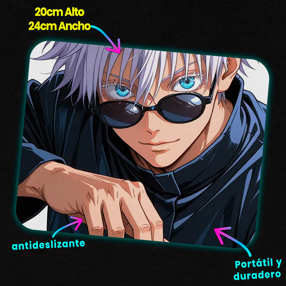 Mousepad 20x24 cm - Diseño Satoru Gojo Infinite Canvas Art 2