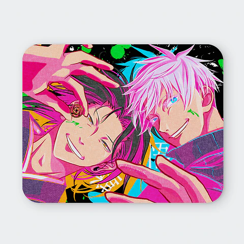 Mousepad 20x24 cm - Diseño Jujutsu Kaisen "Neon Blue & Pink Bonds"