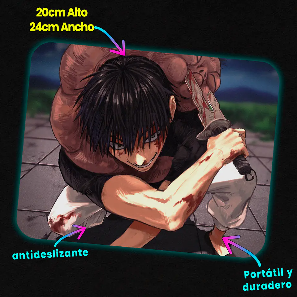 Mousepad 20x24 cm - Diseño Jujutsu Kaisen 