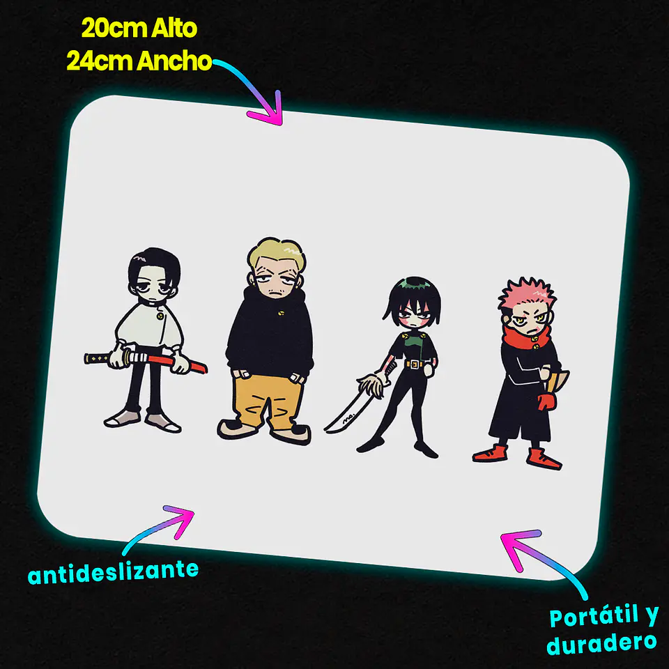 Mousepad 20x24 cm - Diseño Jujutsu Kaisen 