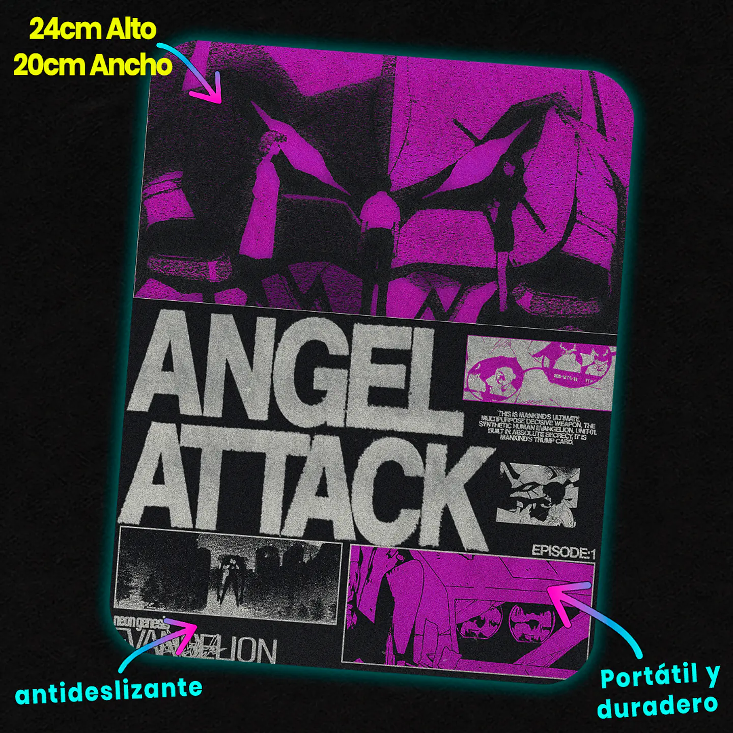 Mousepad 20x24 cm - Diseño Evangelion 