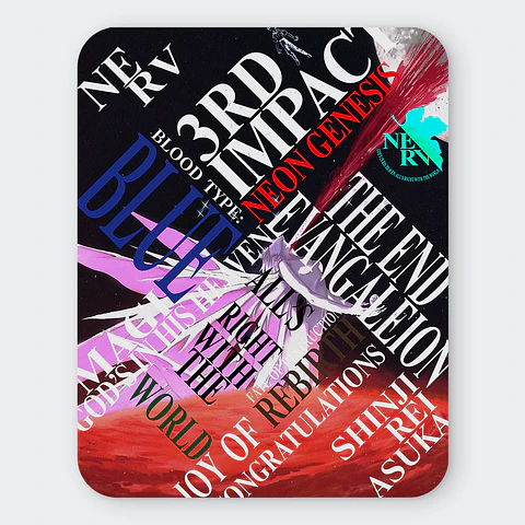 Mousepad 20x24 cm - Diseño Evangelion Third Impact Typography