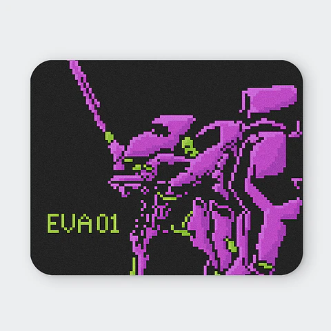 Mousepad 20x24 cm - Diseño Evangelion EVA-01 Pixel Retro Edition