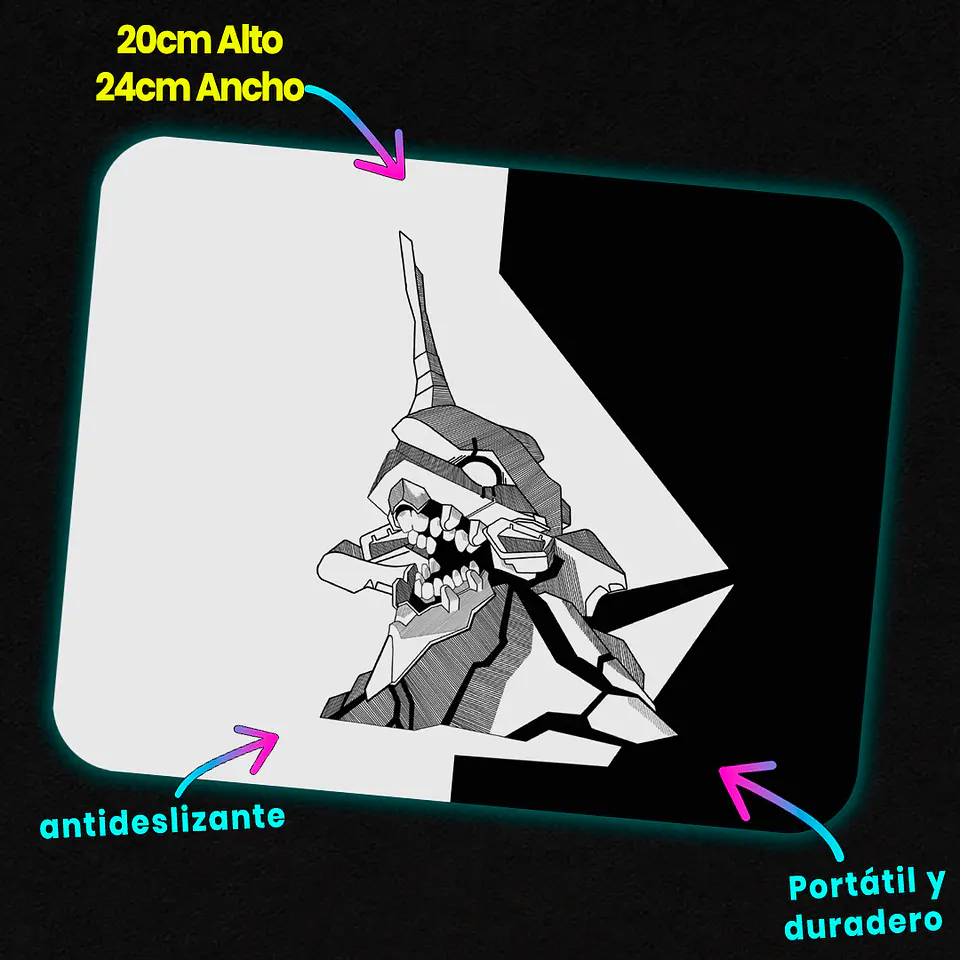 Mousepad 20x24 cm - Diseño Evangelion EVA-01 Berserk Dual Tone 2