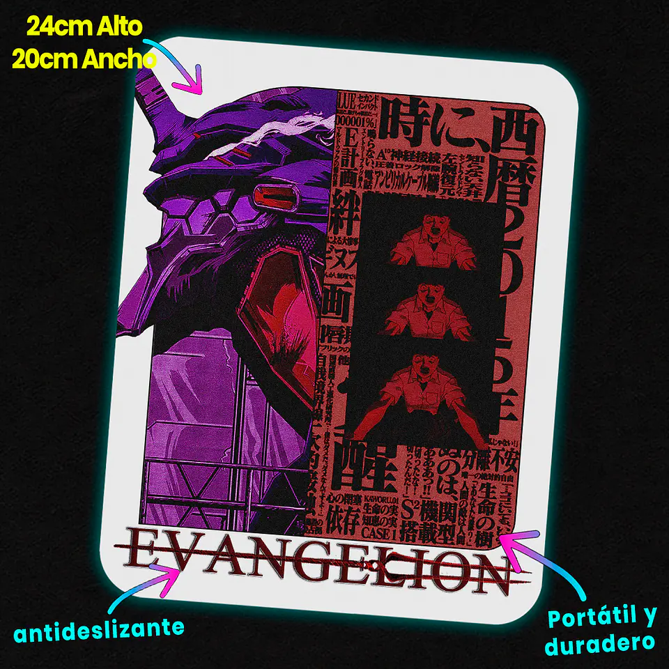 Mousepad 20x24 cm - Diseño Evangelion Unit-01 Berserk Mode 2
