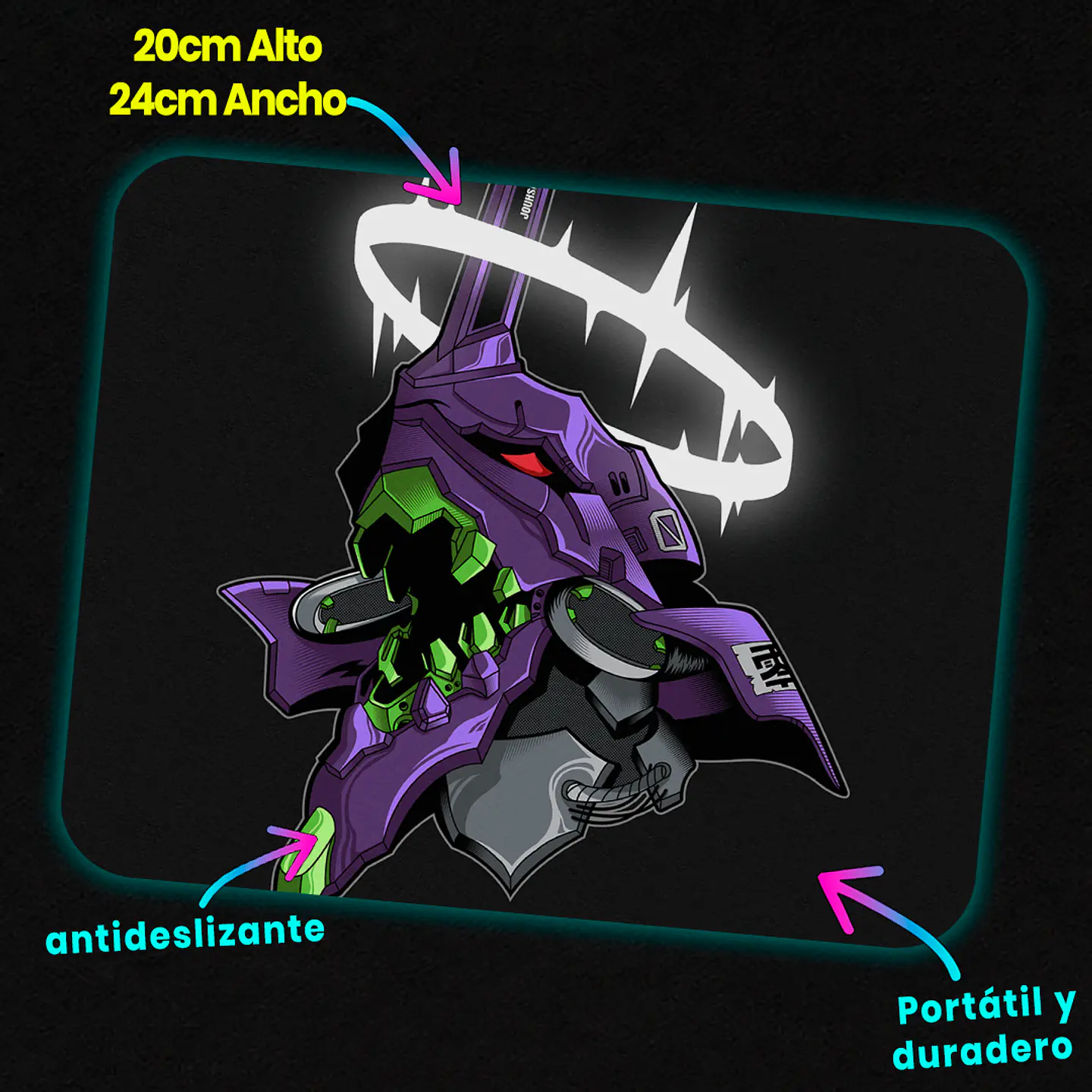 Mousepad 20x24 cm - Diseño Evangelion Unit-01 Awakening Halo 2