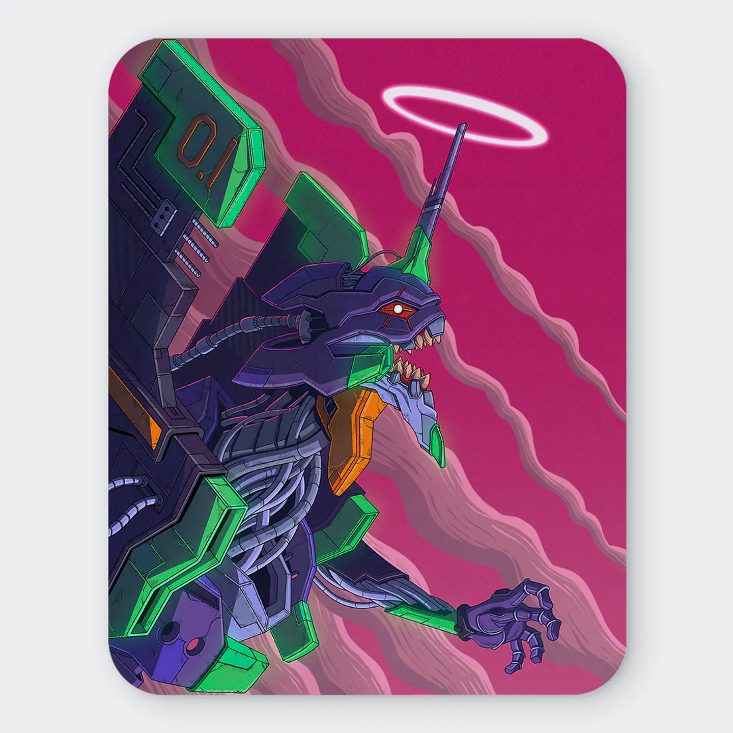 Mousepad 20x24 cm - Diseño Evangelion Unit-01 Third Impact Magenta 1