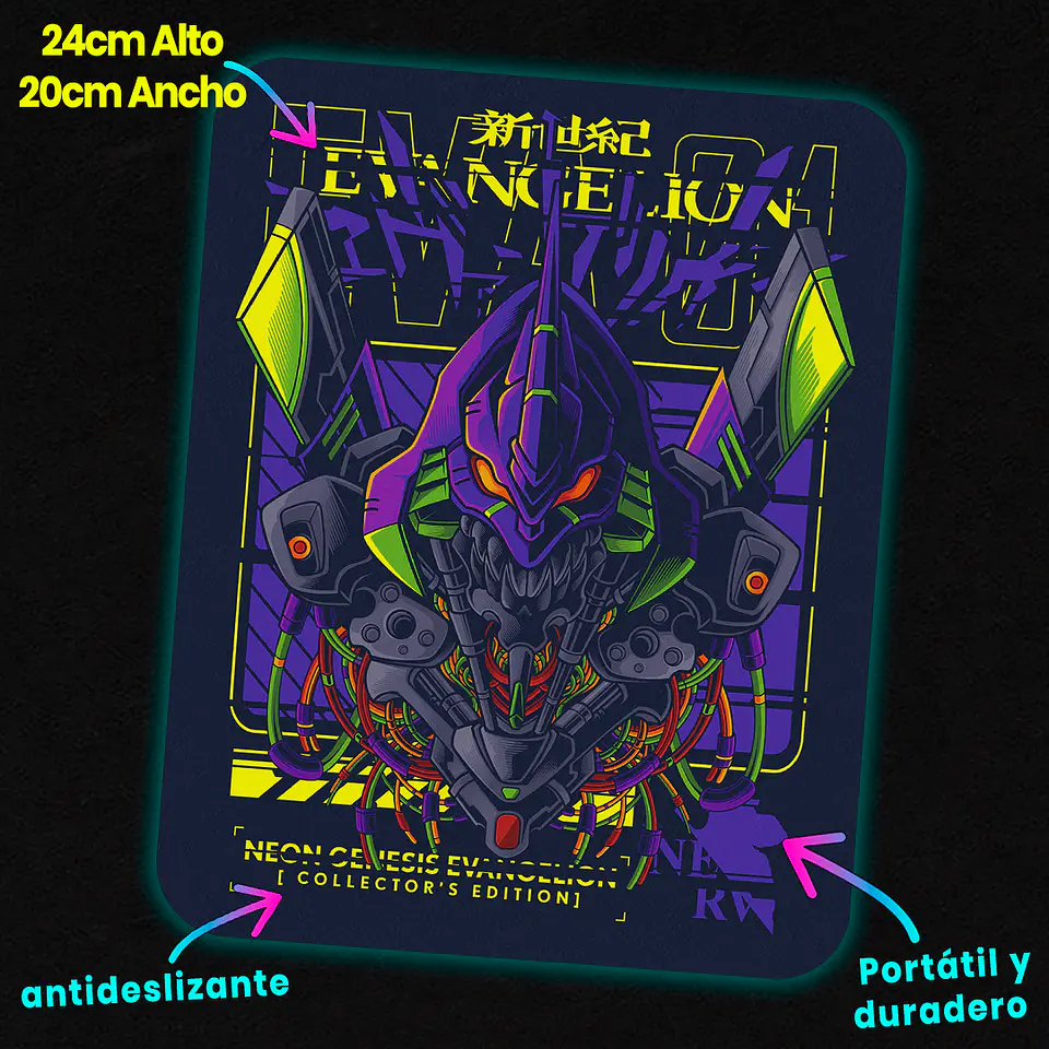 Mousepad 20x24 cm - Diseño Eva-01 Neon Berserk Collector 2