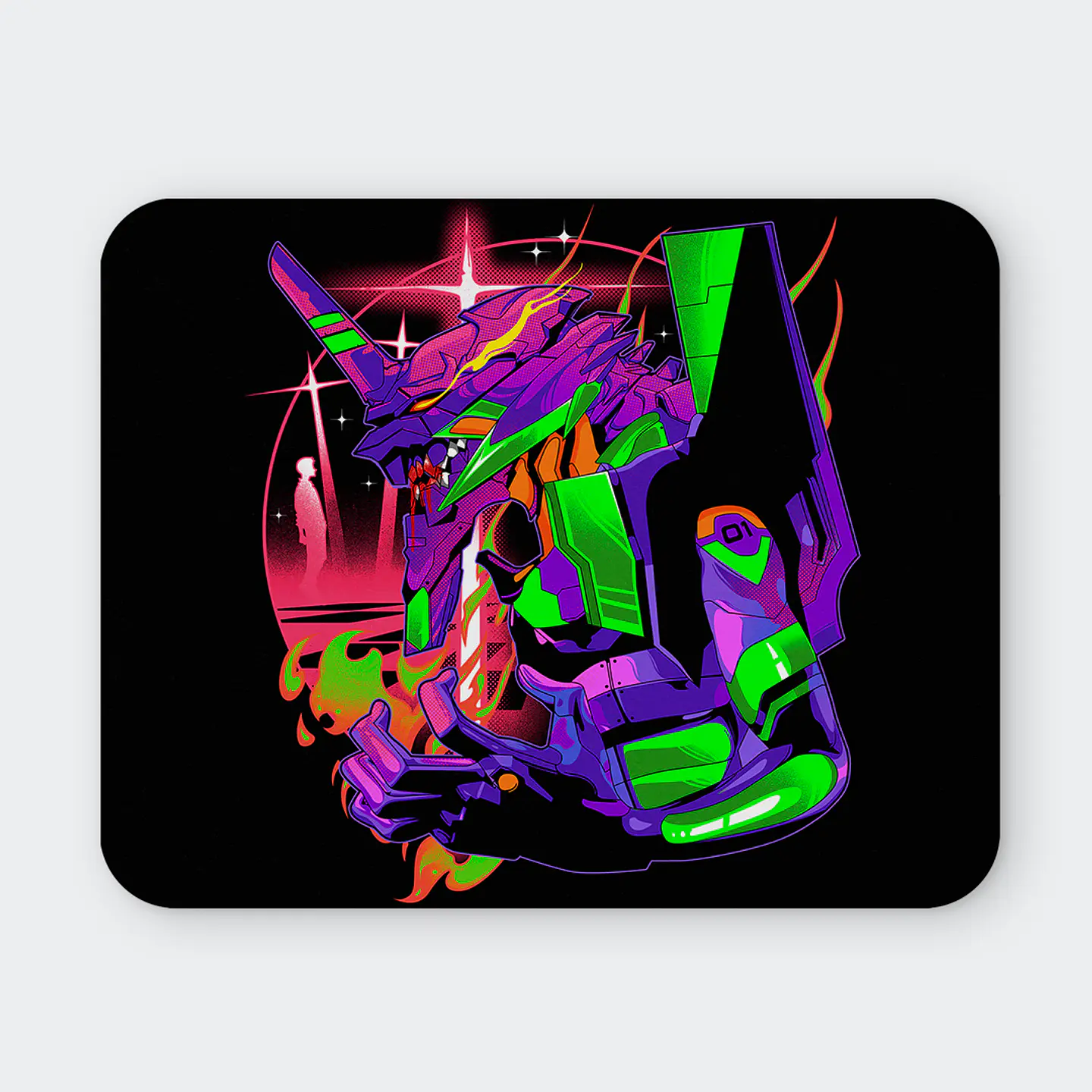 Mousepad 20x24 cm - Diseño Eva-01 Retro Synthwave Impact 1