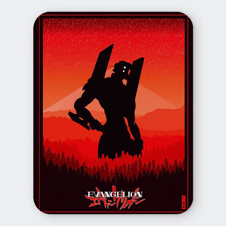 Mousepad 20x24 cm - Diseño Eva-02 Crimson Sunset Silhouette 1