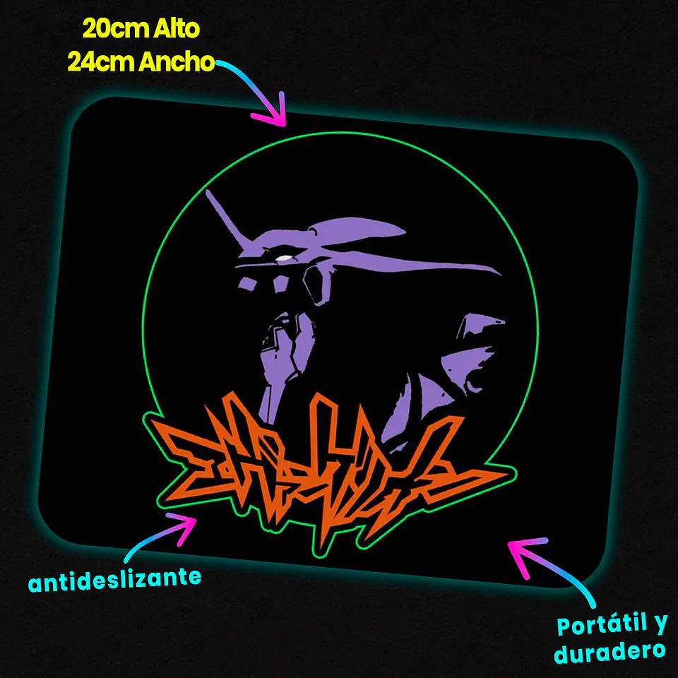 Mousepad 20x24 cm - Diseño EVA-01 Shadow Graffiti 2