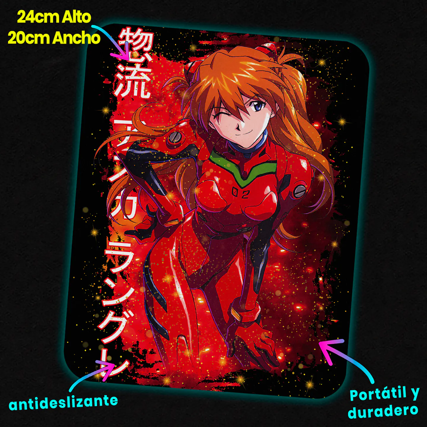 Mousepad 20x24 cm - Diseño Asuka Langley Crimson Spark 2