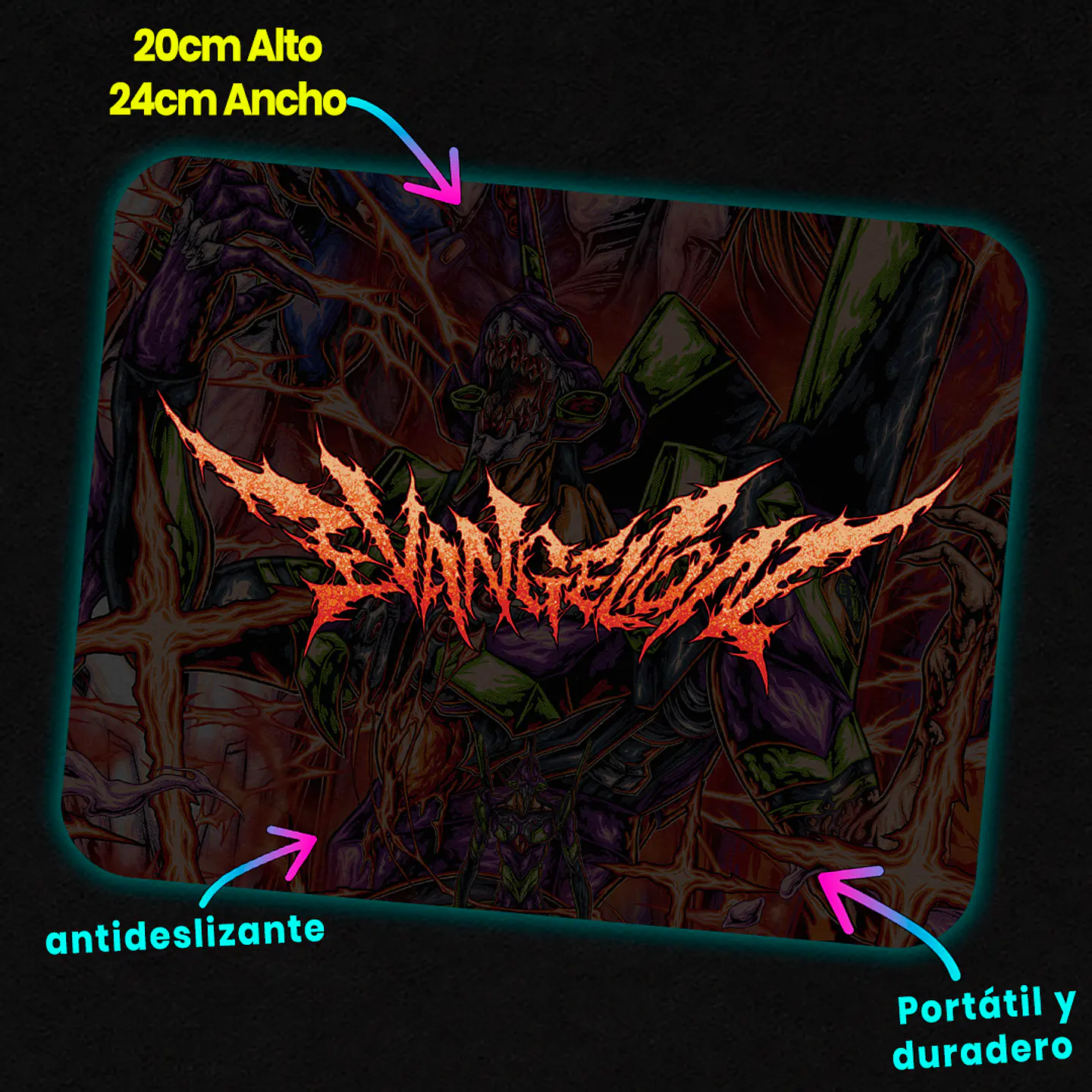 Mousepad 20x24 cm - Diseño EVA-01 Infernal 2