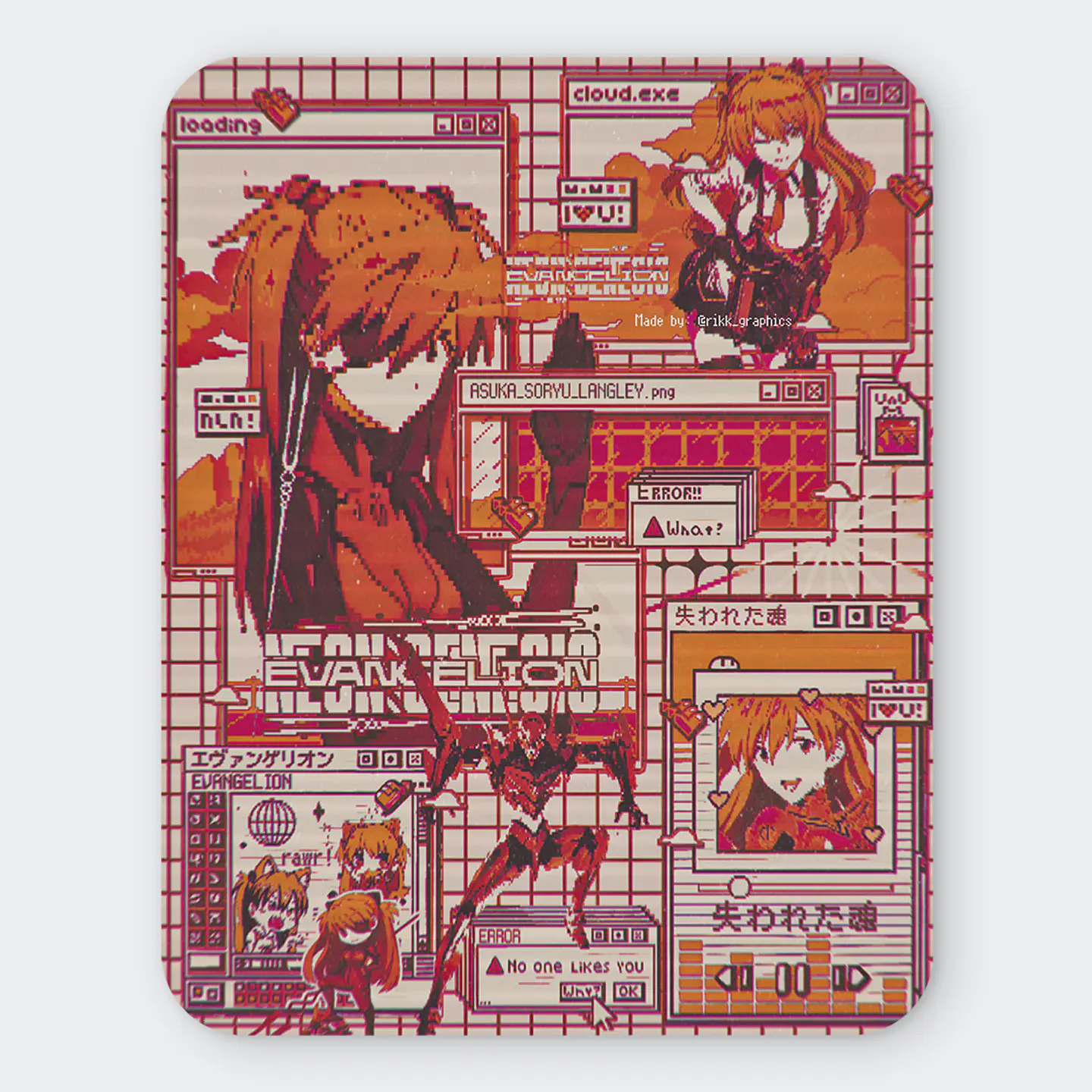 Mousepad 20x24 cm - Diseño Asuka Langley System Error 404 1