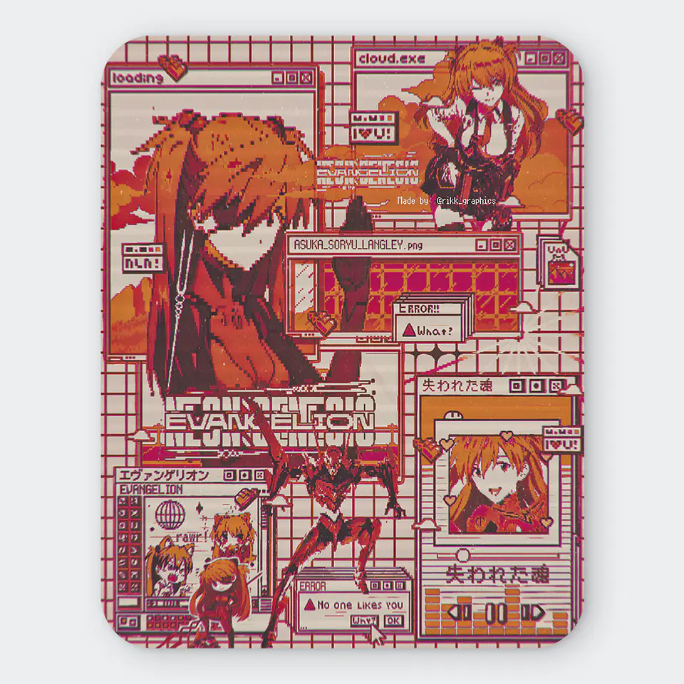 Mousepad 20x24 cm - Diseño Asuka Langley System Error 404 1