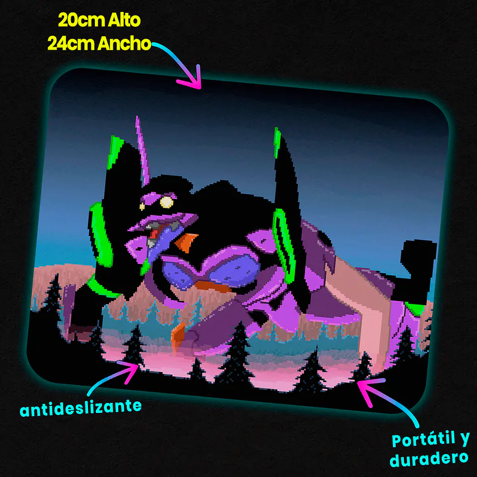 Mousepad 20x24 cm - Diseño EVA-01 Pixel Expedition 2