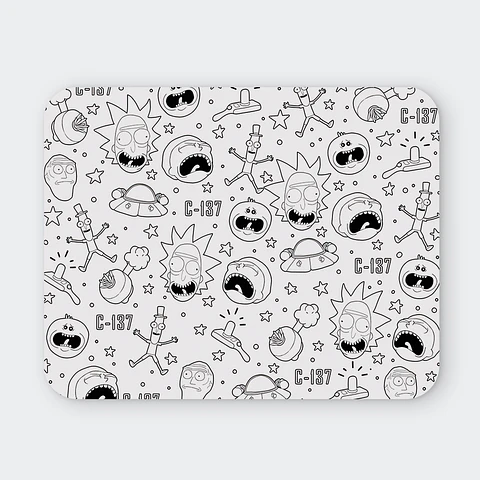 Mousepad 20x24 cm - Diseño "Rick and Morty C-137 Doodle Pattern"