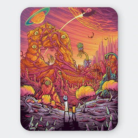 Mousepad 20x24 cm - Diseño "Rick and Morty Alien Sunset Odyssey"