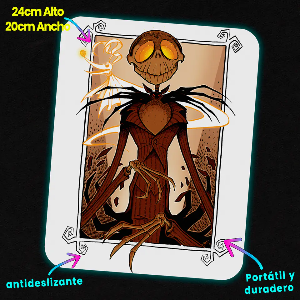 Mousepad 20x24 cm - Diseño Jack Skellington 