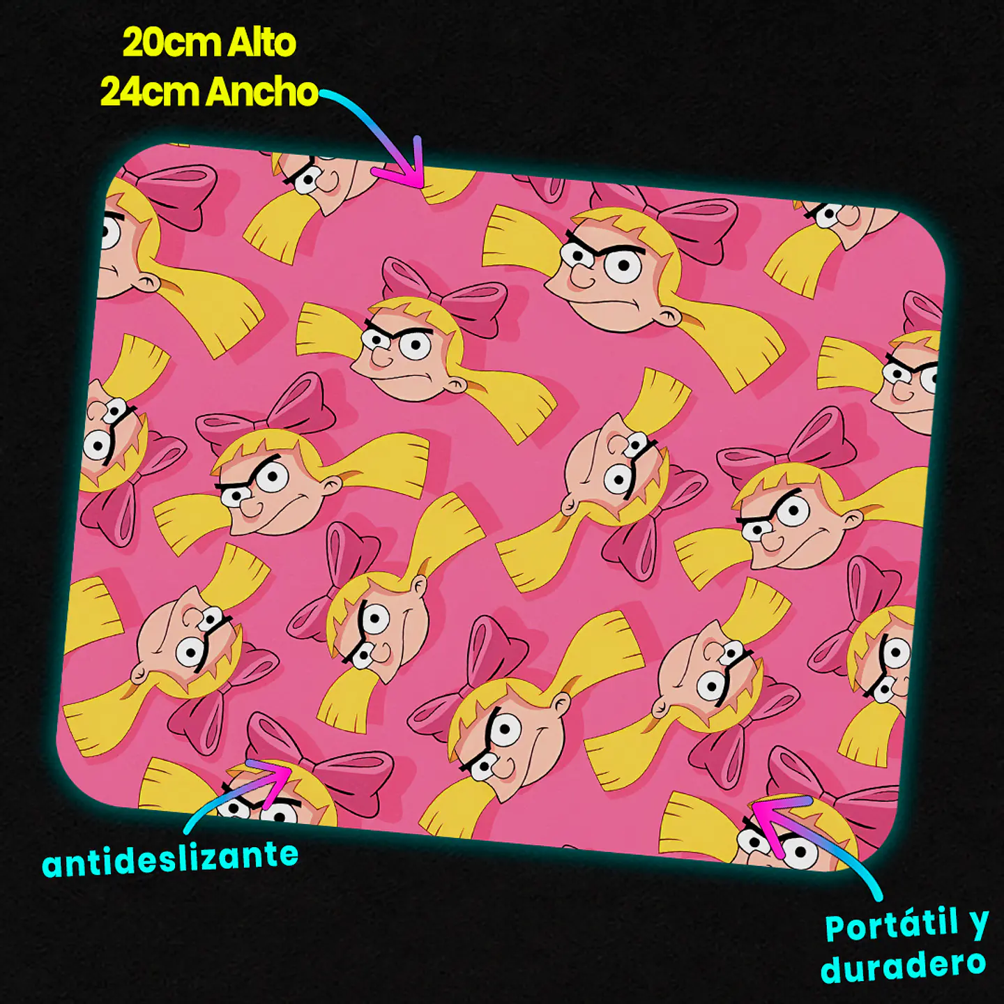 Mousepad 20x24 cm - Diseño Helga Pataki Pink Pattern 1