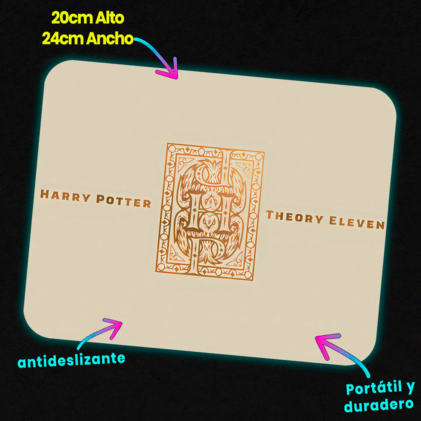 Mousepad 20x24 cm - Diseño Wizarding Gold Emblem Edition 2