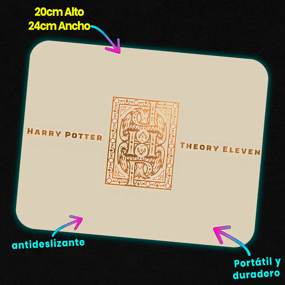 Mousepad 20x24 cm - Diseño Wizarding Gold Emblem Edition 2