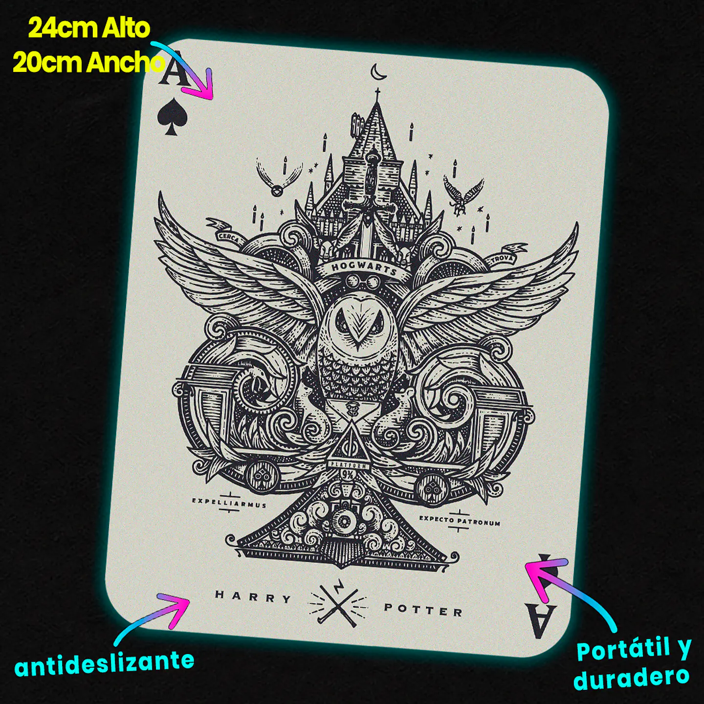 Mousepad 20x24 cm - Diseño Hogwarts Legacy Ace of Spades 2