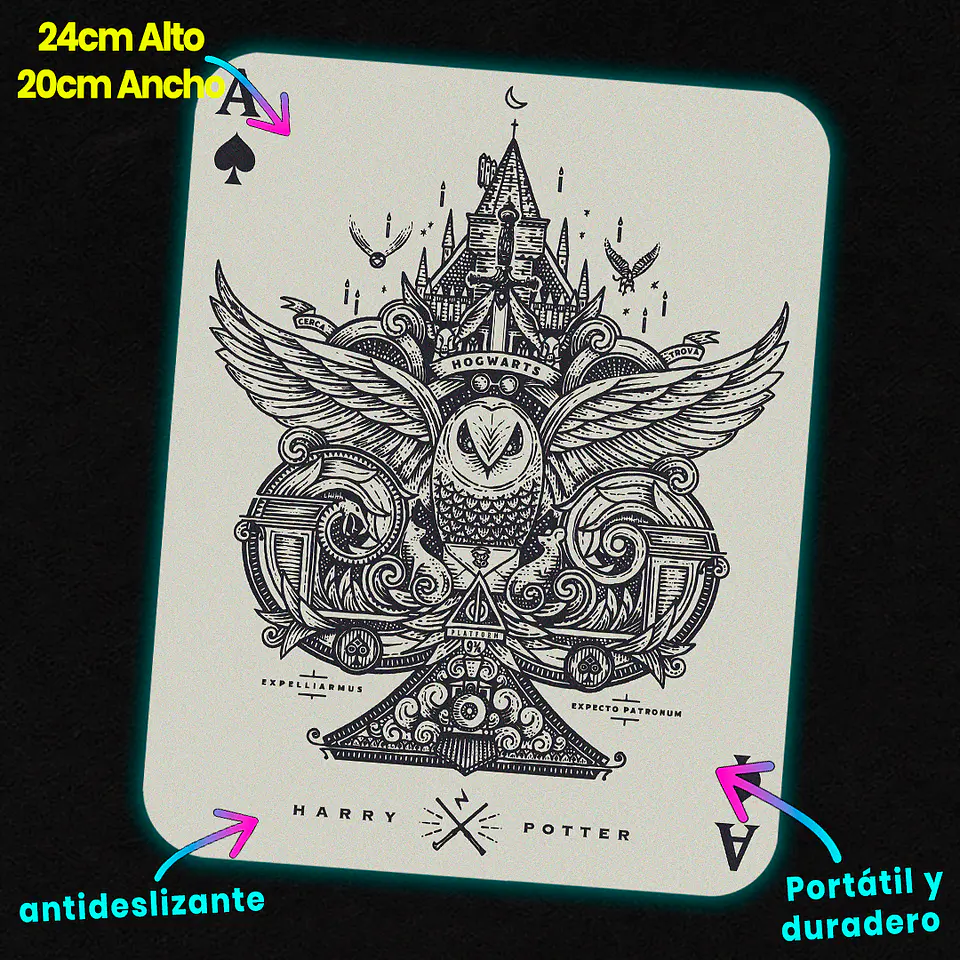 Mousepad 20x24 cm - Diseño Hogwarts Legacy Ace of Spades 2