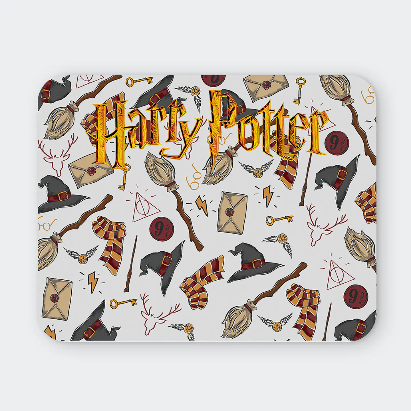Mousepad 20x24 cm - Diseño Wizarding World Golden Logo Pattern 1