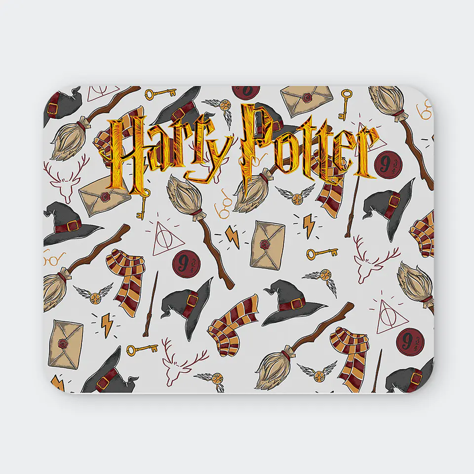 Mousepad 20x24 cm - Diseño Wizarding World Golden Logo Pattern 1