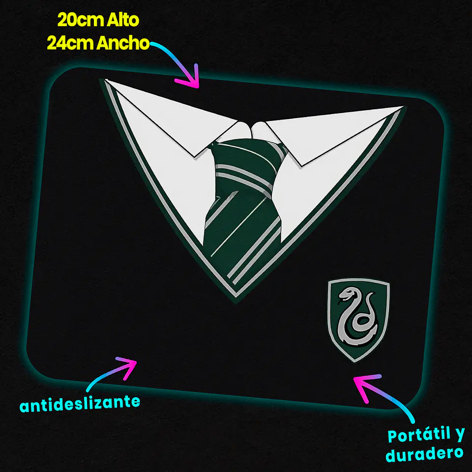 Mousepad 20x24 cm - Diseño Slytherin House Uniform Edition 2