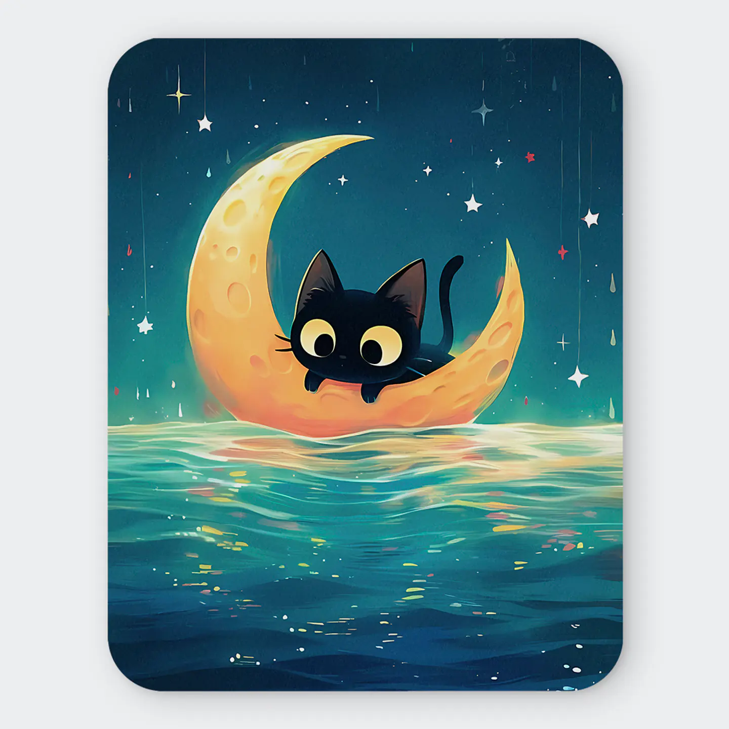 Mousepad 20x24 cm - Diseño Moonlight Black Cat Voyager