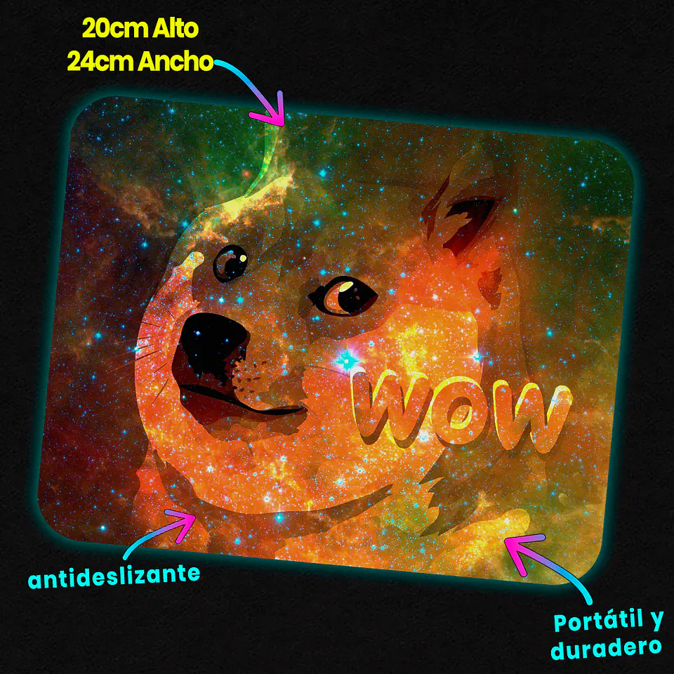 Mousepad 20x24 cm - Diseño Doge 
