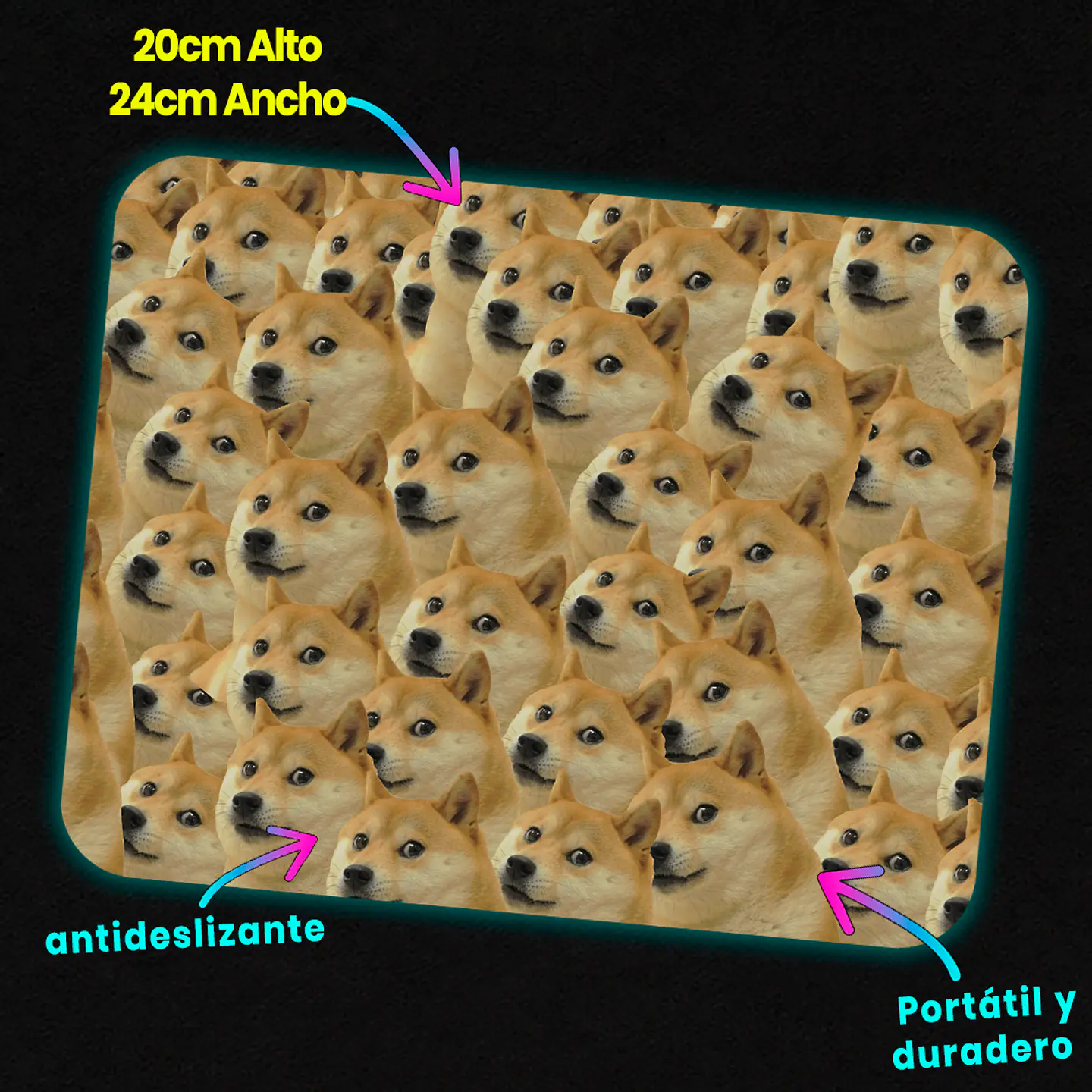 Mousepad 20x24 cm - Diseño Doge 