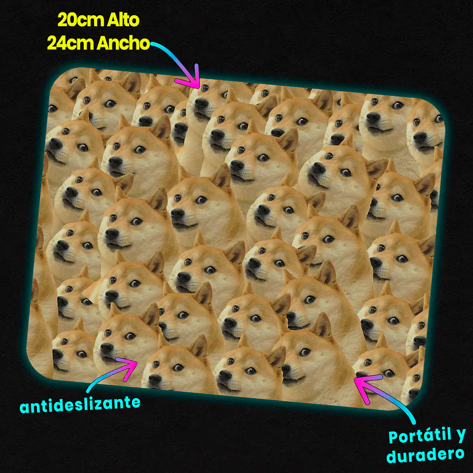 Mousepad 20x24 cm - Diseño Doge 