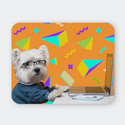 Mousepad 20x24 cm - Diseño Dog Scholar "90s Memphis Style"
