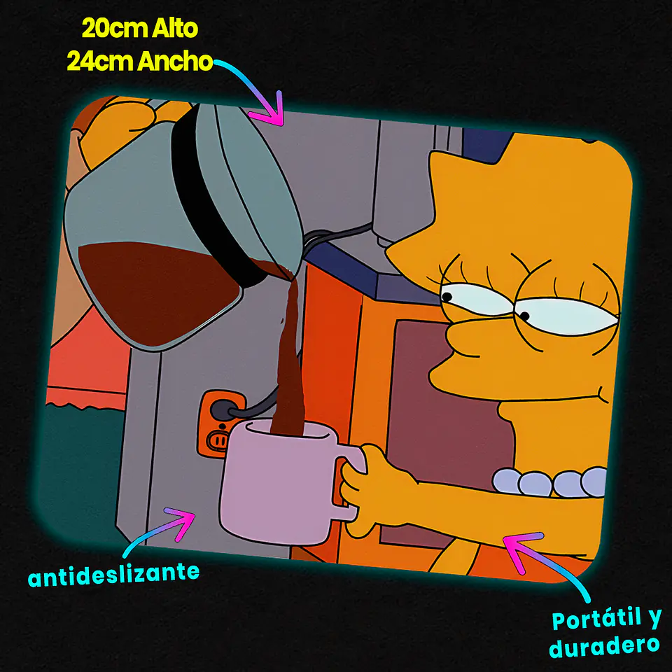Mousepad 20x24 cm - Diseño Lisa Simpson 