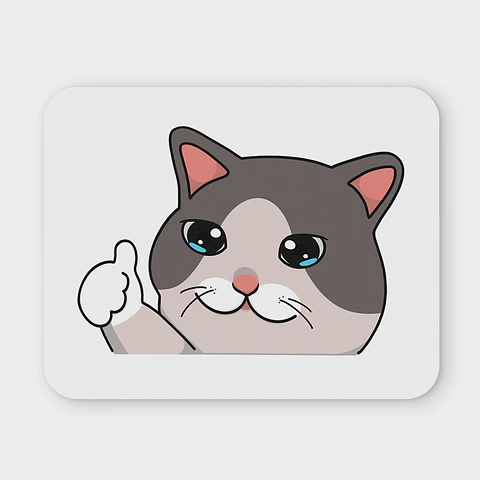 Mousepad 20x24 cm - Diseño Crying Cat "Thumbs Up" Aesthetic