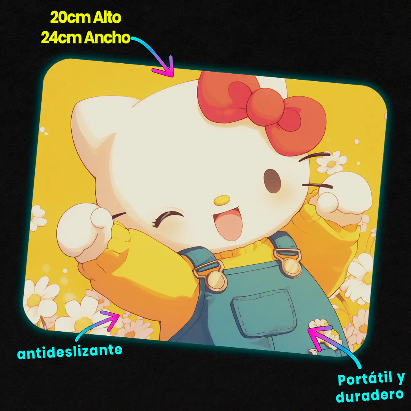 Mousepad 20x24 cm - Diseño Hello Kitty Sunny Garden 2