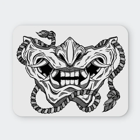 Mousepad 20x24 cm - Diseño Oni Mask Dark Ink