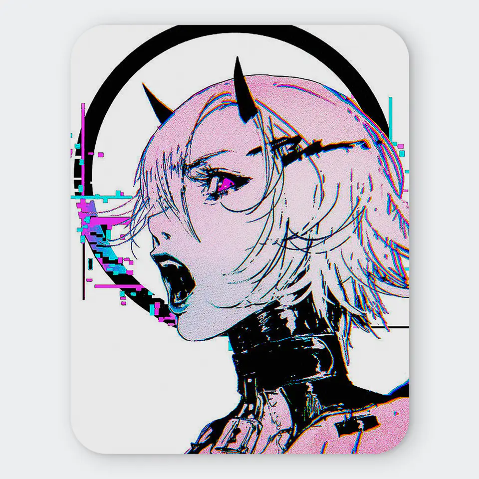 Mousepad 20x24 cm - Diseño Neo Oni Glitch Pulse 1